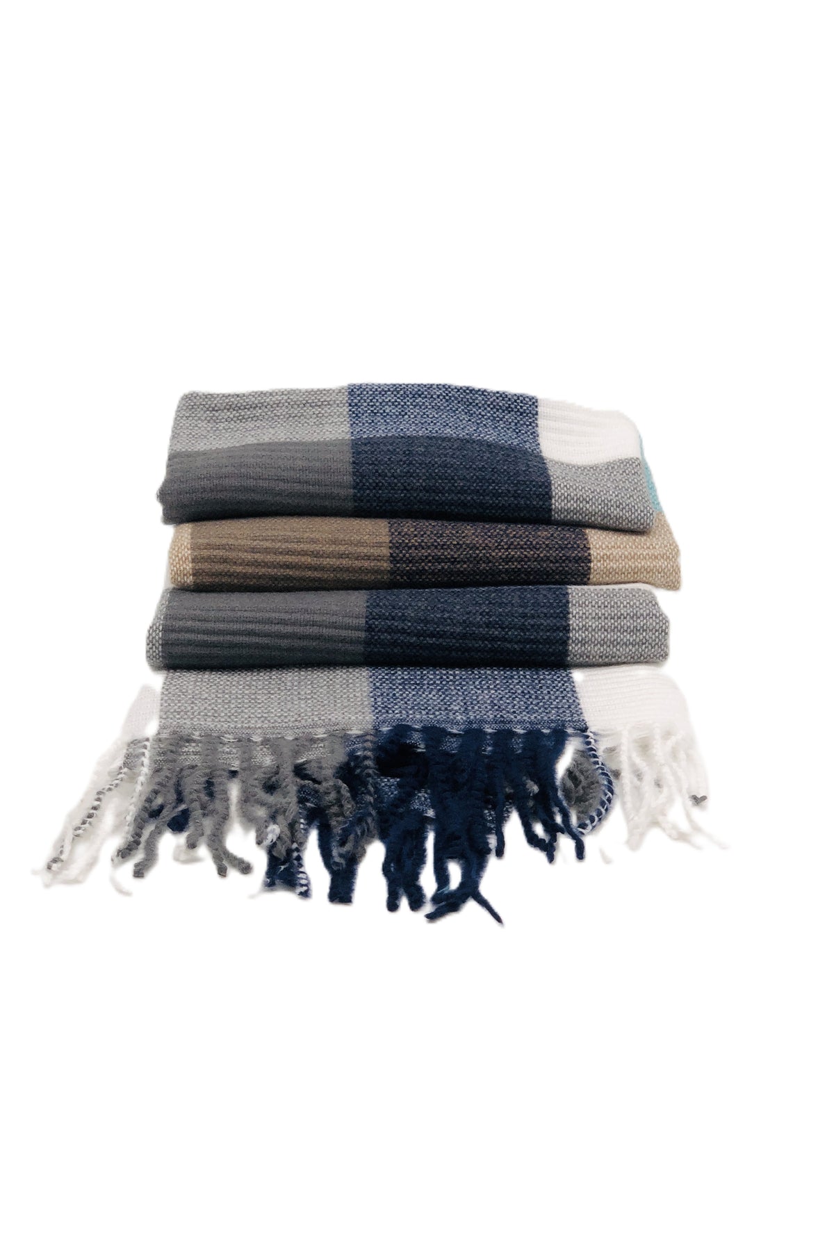 BEST OF IRISH GS25106 Crinkle Check Scarf & Pom Pom Hat Giftset