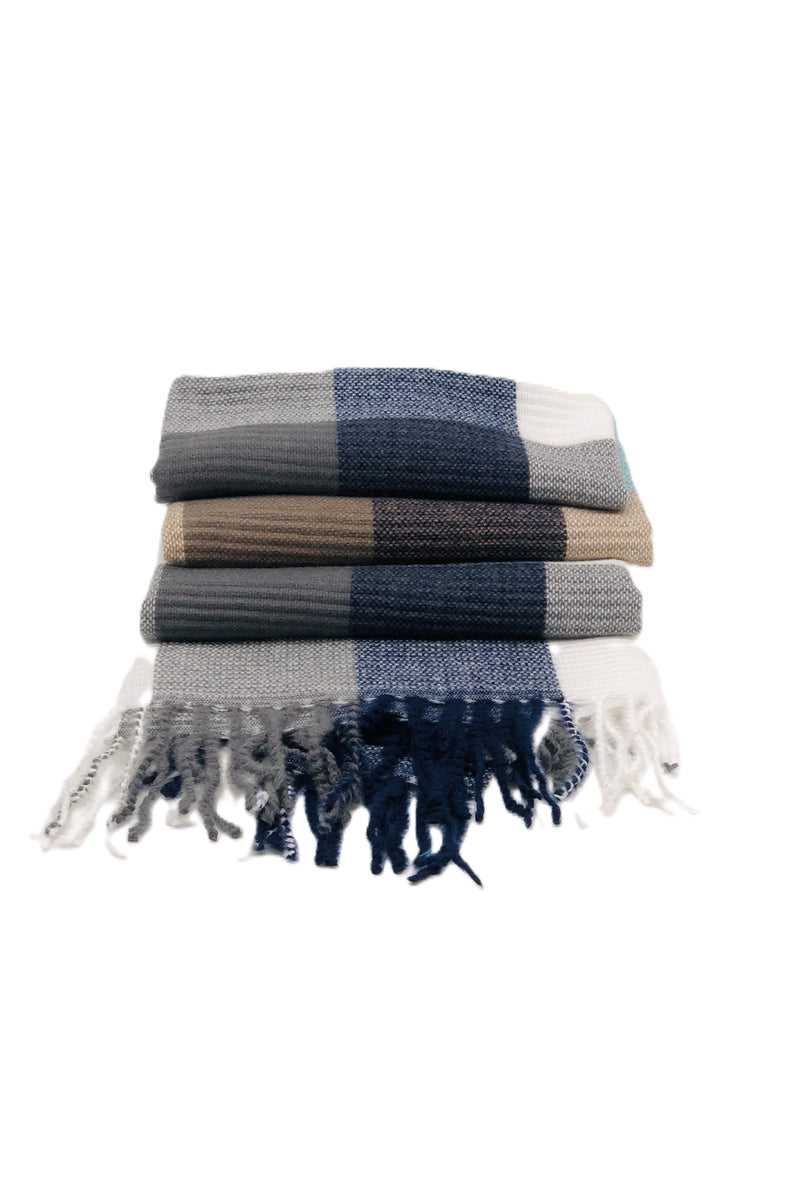 BEST OF IRISH GS25106 Crinkle Check Scarf & Pom Pom Hat Giftset