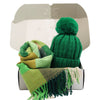 BEST OF IRISH GS25106 Crinkle Check Scarf & Pom Pom Hat Giftset