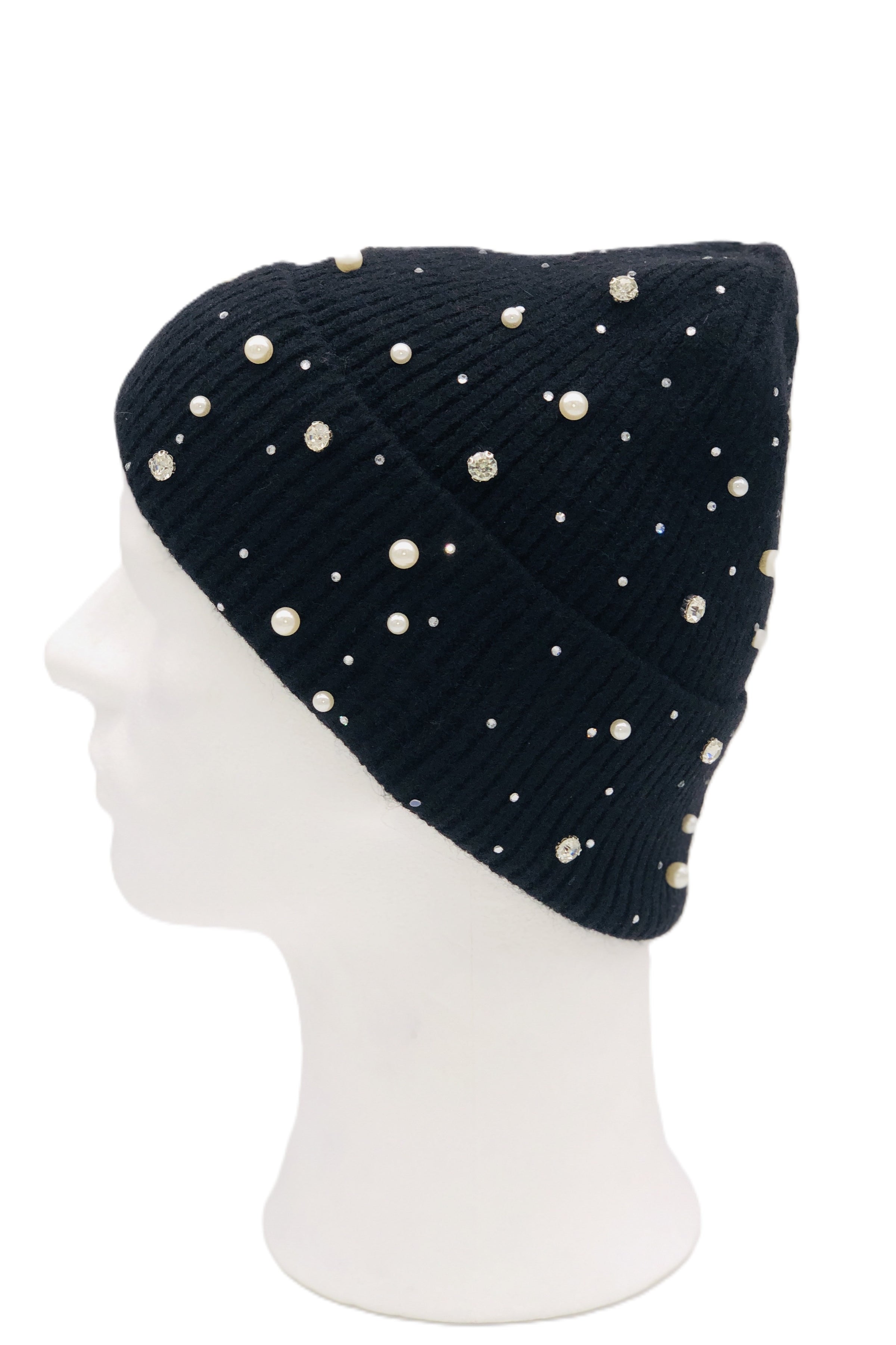 BEST OF IRISH GS25103 Bejewelled Beanie Hat & Faux Fur Scarf Gift Set