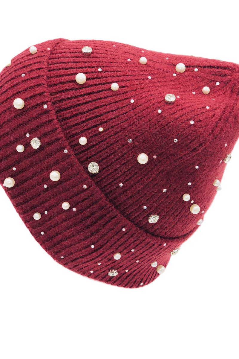 BEST OF IRISH GS25103 Bejewelled Beanie Hat & Faux Fur Scarf Gift Set