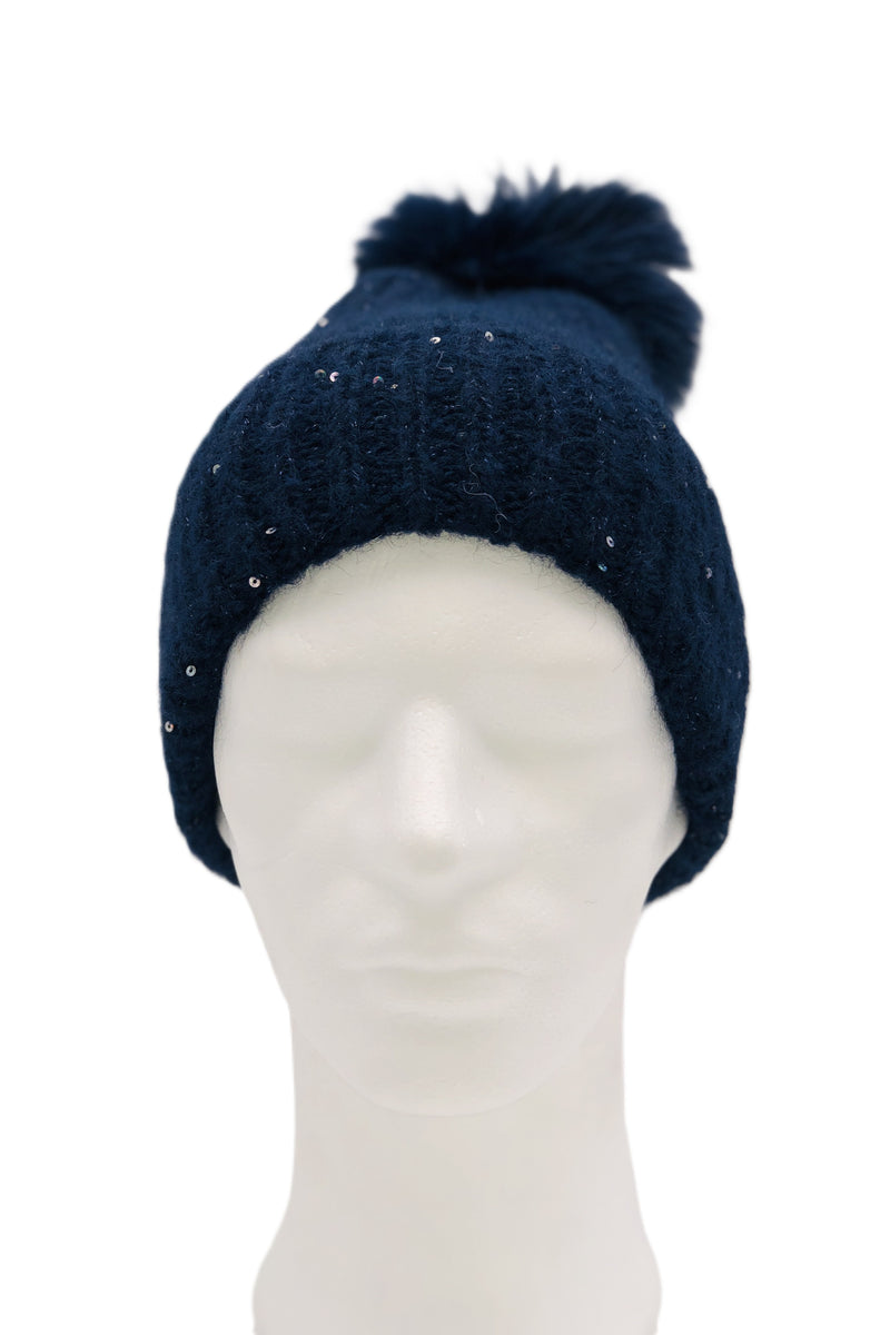 BEST OF IRISH GS25104 Checkerboard Scarf & Sparkle Pom Pom Hat Giftset