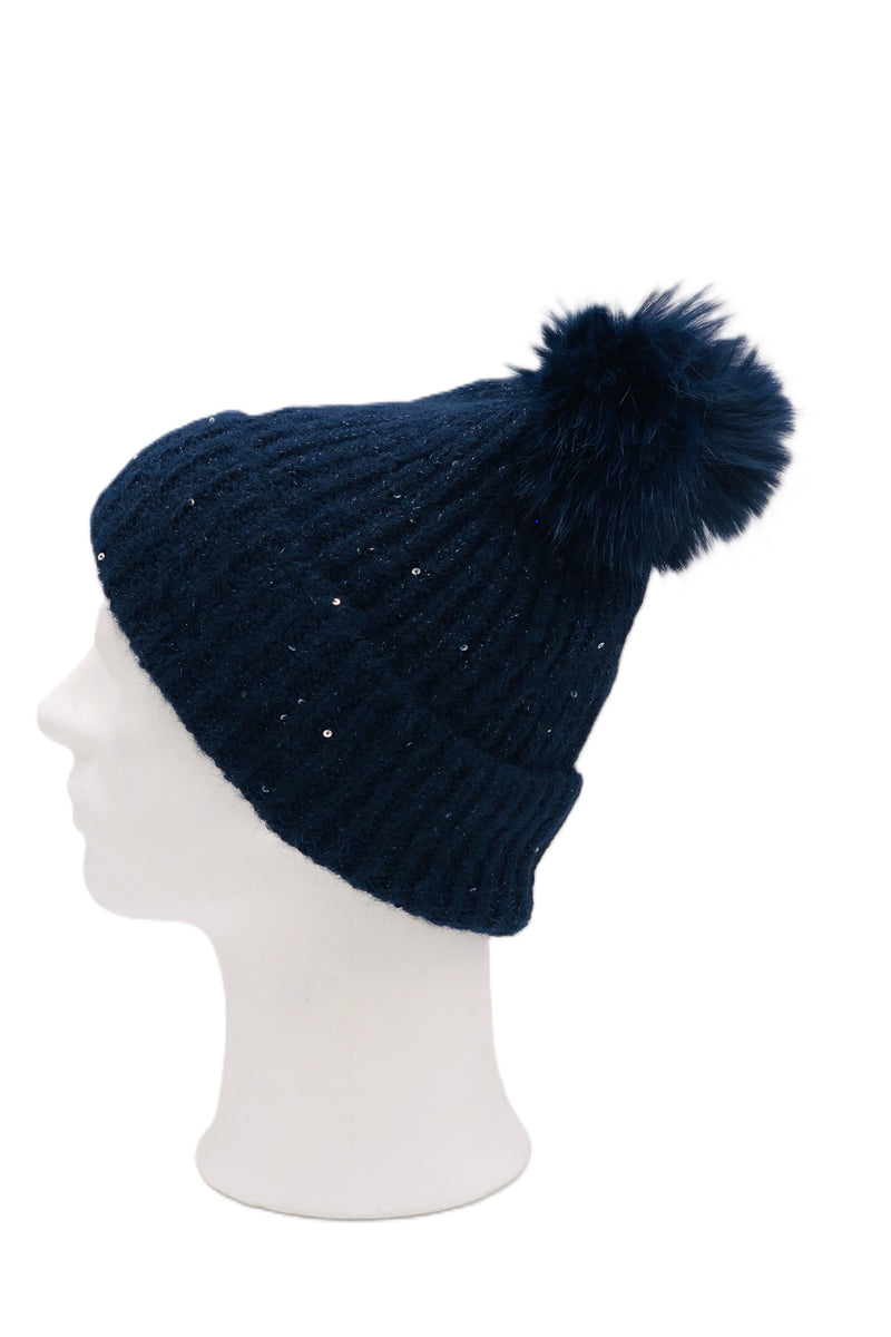 BEST OF IRISH GS25104 Checkerboard Scarf & Sparkle Pom Pom Hat Giftset