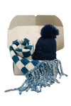 BEST OF IRISH GS25104 Checkerboard Scarf & Sparkle Pom Pom Hat Giftset