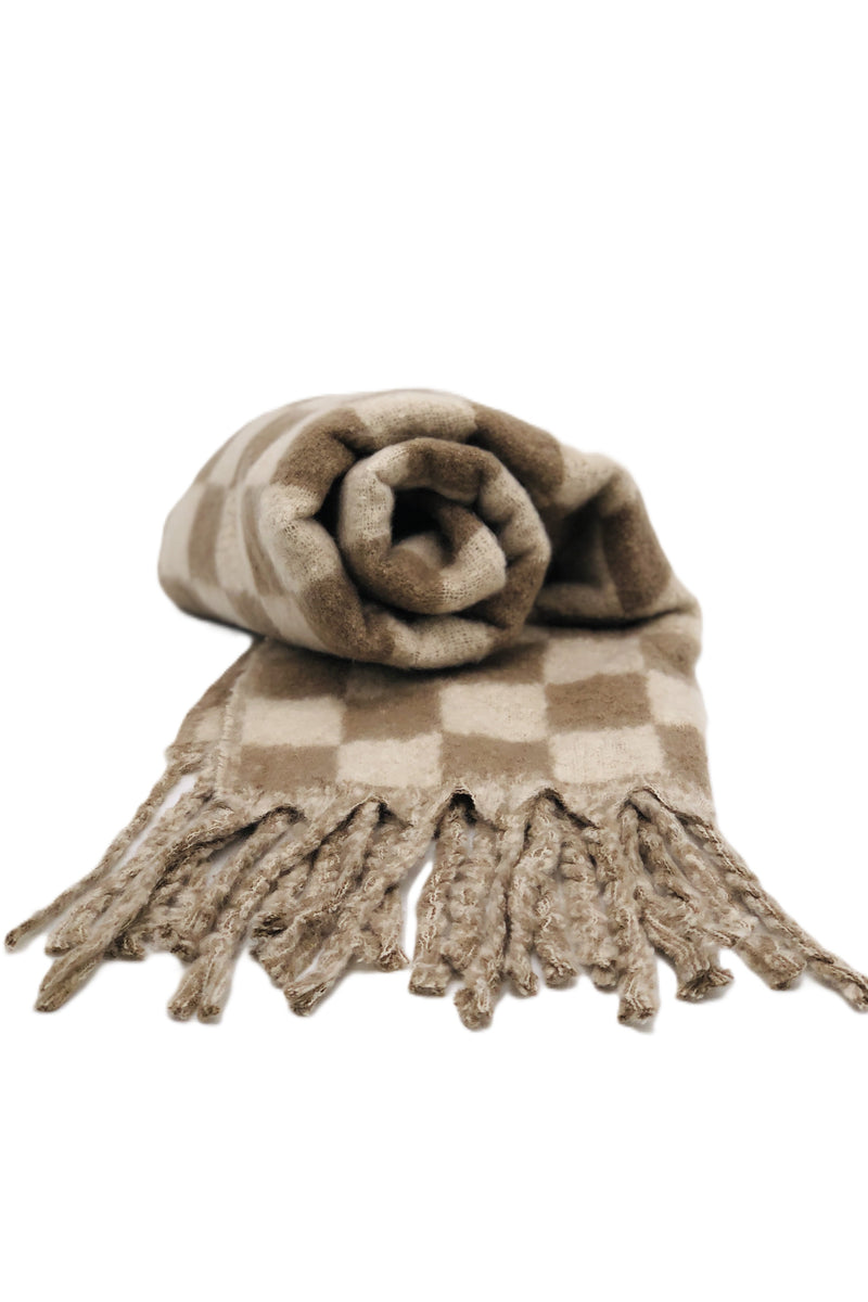 BEST OF IRISH GS25104 Checkerboard Scarf & Sparkle Pom Pom Hat Giftset