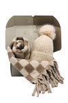 BEST OF IRISH GS25104 Checkerboard Scarf & Sparkle Pom Pom Hat Giftset