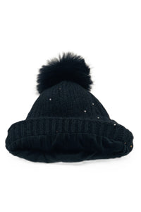 BEST OF IRISH GS25104 Checkerboard Scarf & Sparkle Pom Pom Hat Giftset