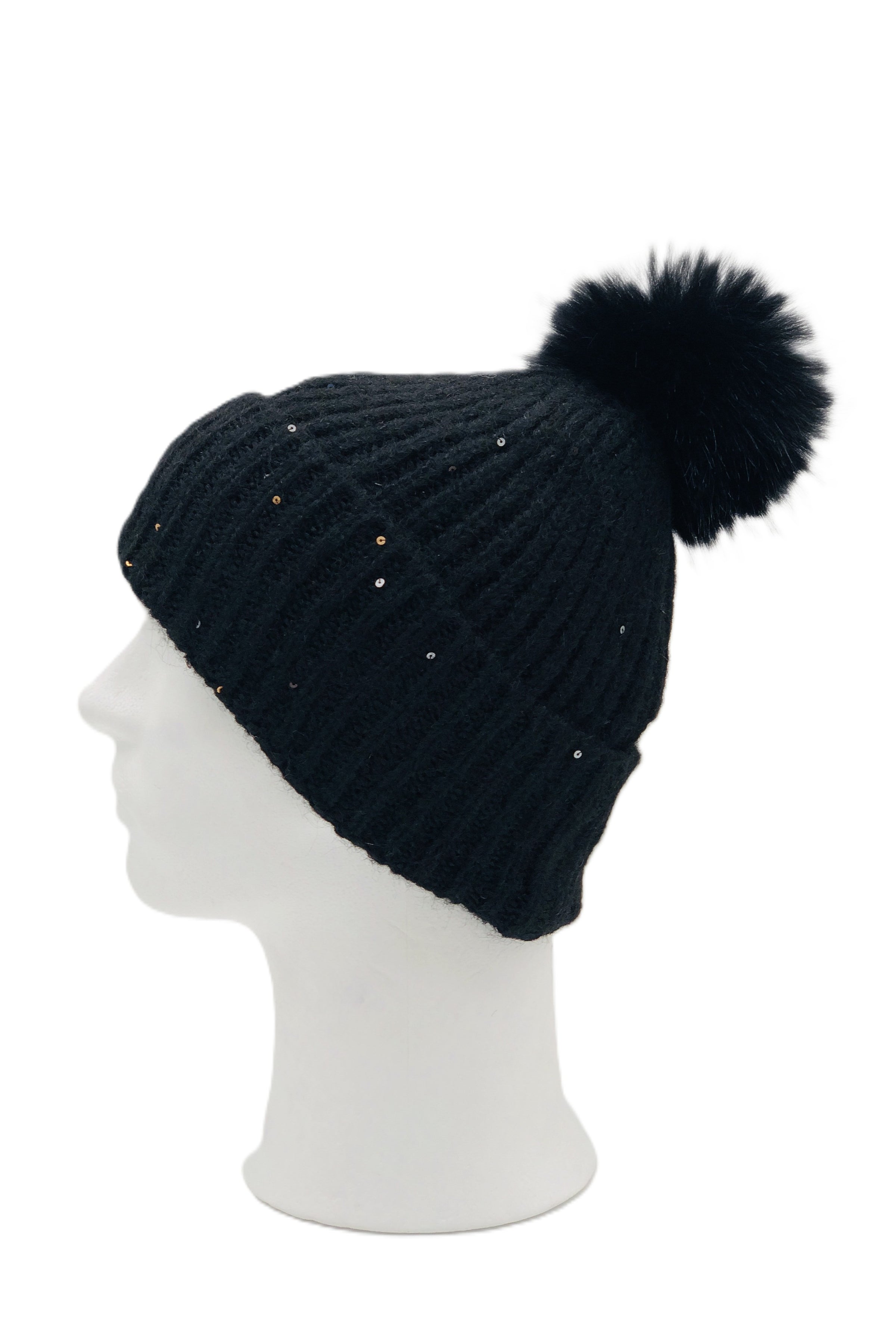 BEST OF IRISH GS25104 Checkerboard Scarf & Sparkle Pom Pom Hat Giftset