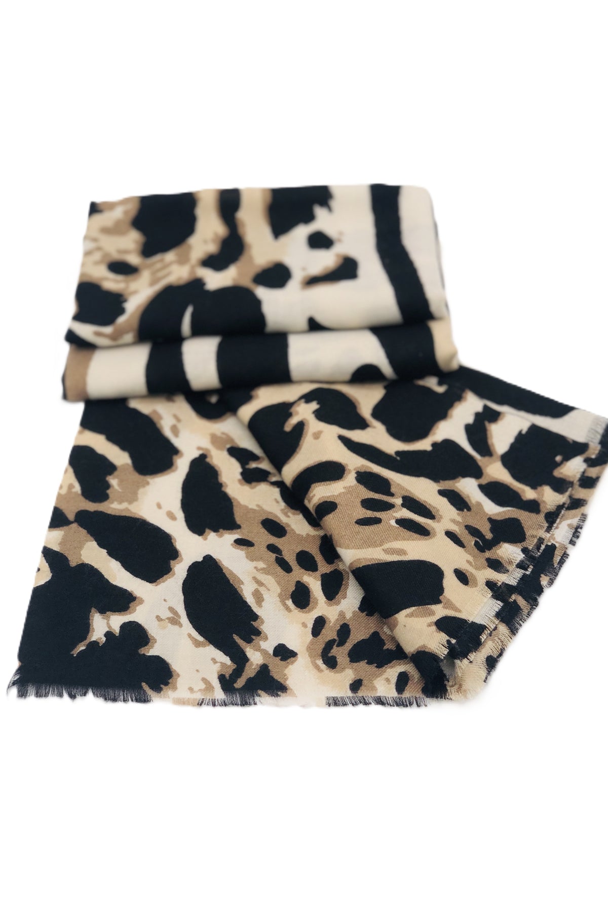 BEST OF IRISH GS25113 Bejewelled Beanie Hat & Animal Print Scarf Giftset