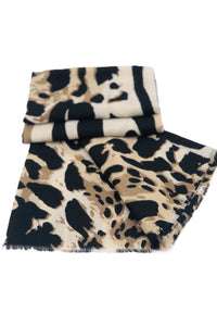 BEST OF IRISH GS25113 Bejewelled Beanie Hat & Animal Print Scarf Giftset