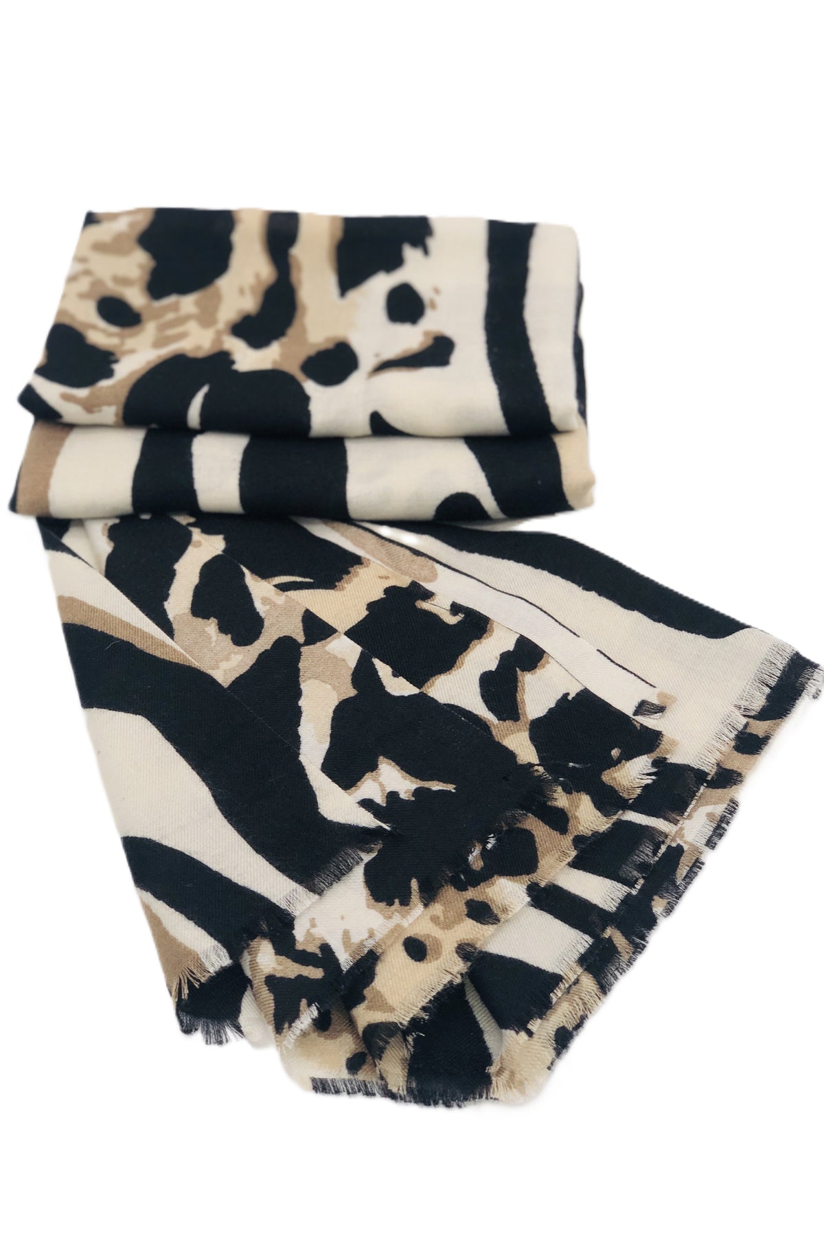 BEST OF IRISH GS25113 Bejewelled Beanie Hat & Animal Print Scarf Giftset