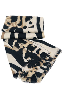 BEST OF IRISH GS25113 Bejewelled Beanie Hat & Animal Print Scarf Giftset