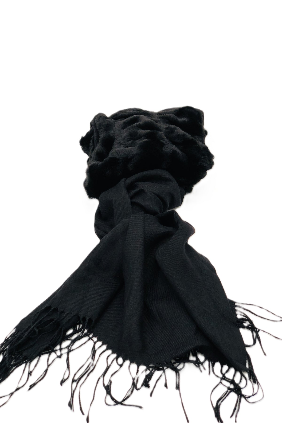 BEST OF IRISH GS25108 Half Faux Fur Scarf & Bejewelled Beanie Gift Set