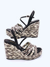 LODI LOVE Yukine Brown & White 2 Tone Wedge Sandal