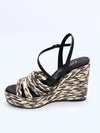 LODI LOVE Yukine Brown & White 2 Tone Wedge Sandal
