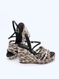 LODI LOVE Yukine Brown & White 2 Tone Wedge Sandal