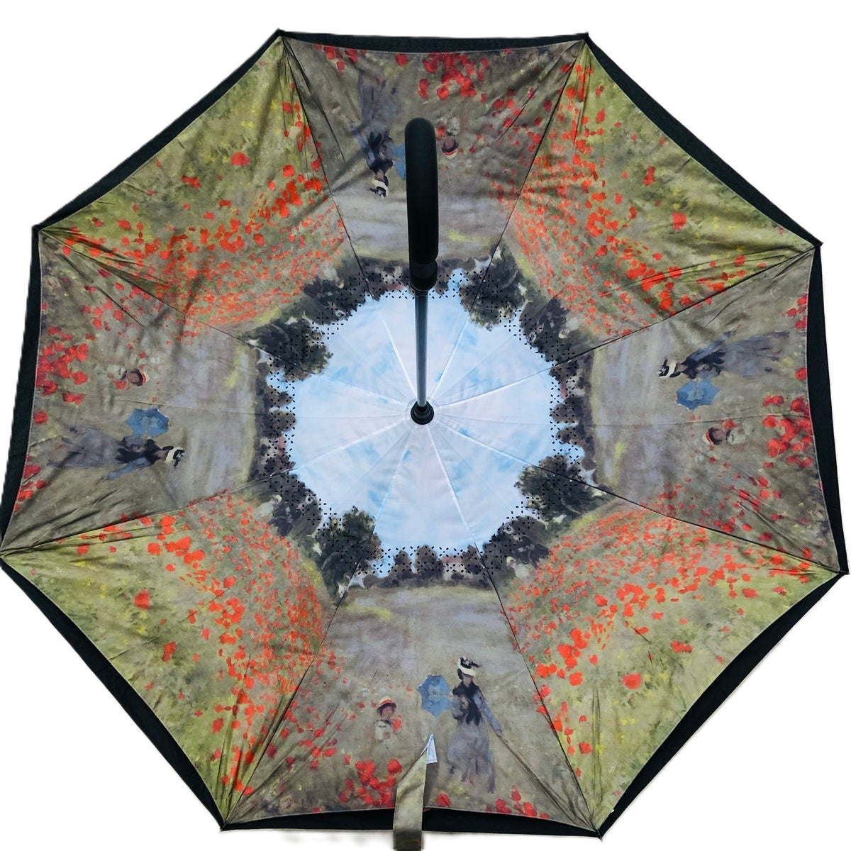 Best of Irish SR-BROLLY-PP-262 Poppy Field Reverse Opening Umbrella