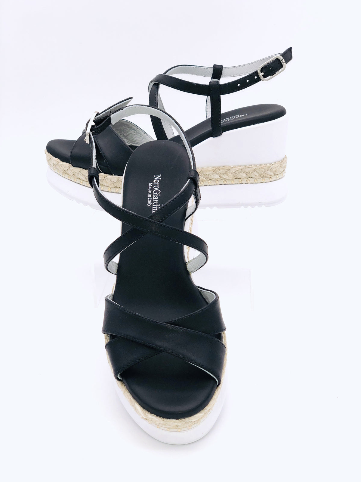 410560D BLACK NeroGiardini Wedge Sandals