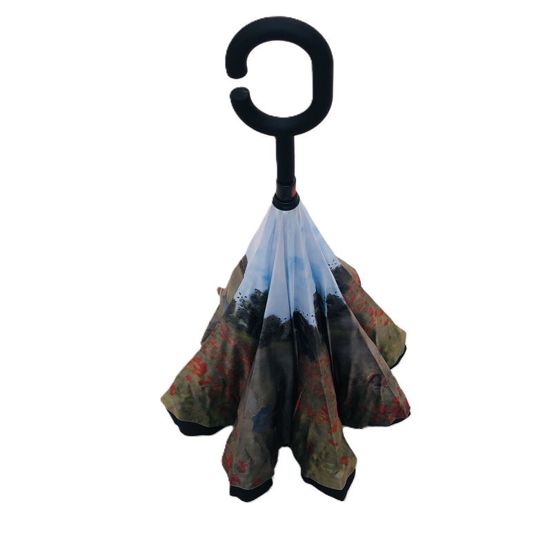 Best of Irish SR-BROLLY-PP-262 Poppy Field Reverse Opening Umbrella