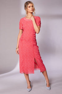 KATE COOPER Print Dress With Gathered Sides KCS24116