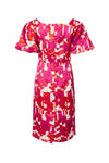 Kate Cooper KCS24119 Print straight dress flared sleeve