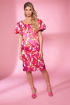 Kate Cooper KCS24119 Print straight dress flared sleeve