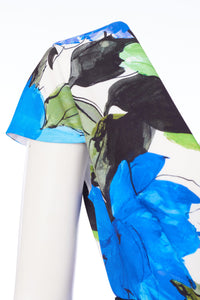 KCS24123 ROYAL Wickelkleid mit ausgestelltem Print/Kontrastgürtel Kate Cooper