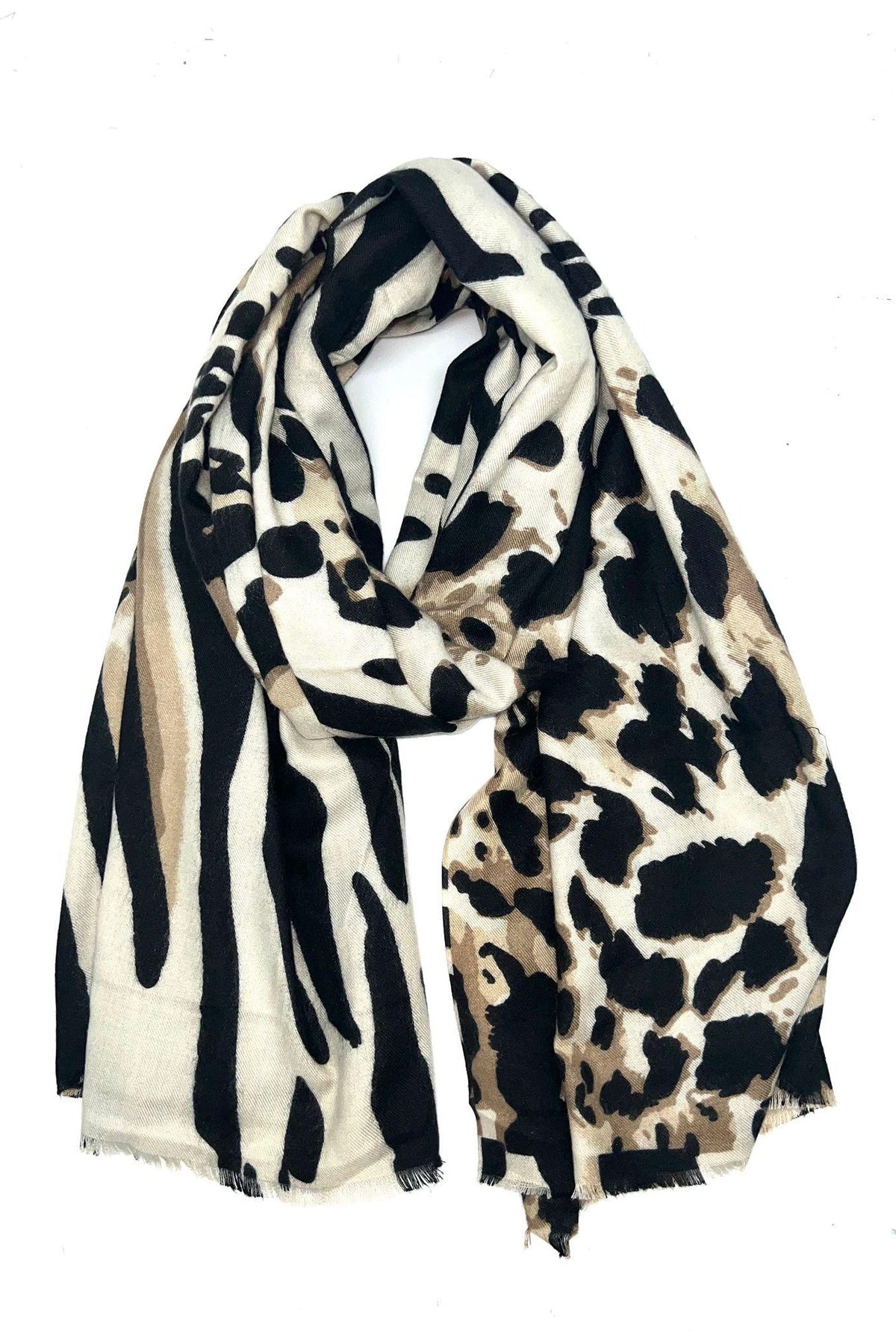 BEST OF IRISH GS25113 Bejewelled Beanie Hat & Animal Print Scarf Giftset