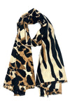 BEST OF IRISH GS25112 Sparkle Beanie/Animal Print Scarf