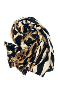 BEST OF IRISH GS25112 Sparkle Beanie/Animal Print Scarf