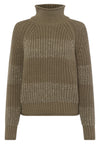 Marc Aurel 8014-8000-82084 Ribbed Sweater with Sequin Stripes