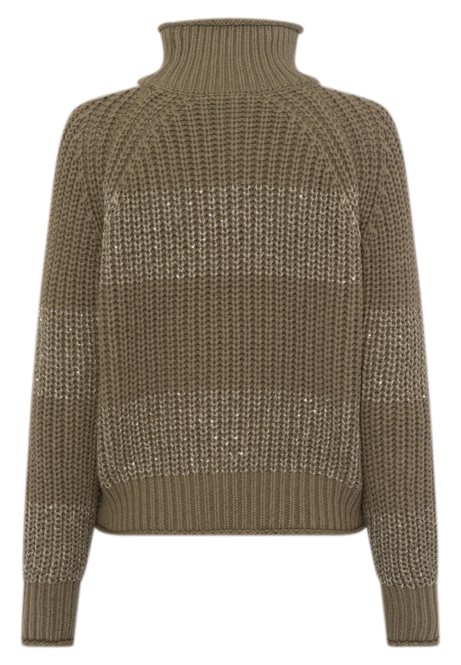 Marc Aurel 8014-8000-82084 Ribbed Sweater with Sequin Stripes