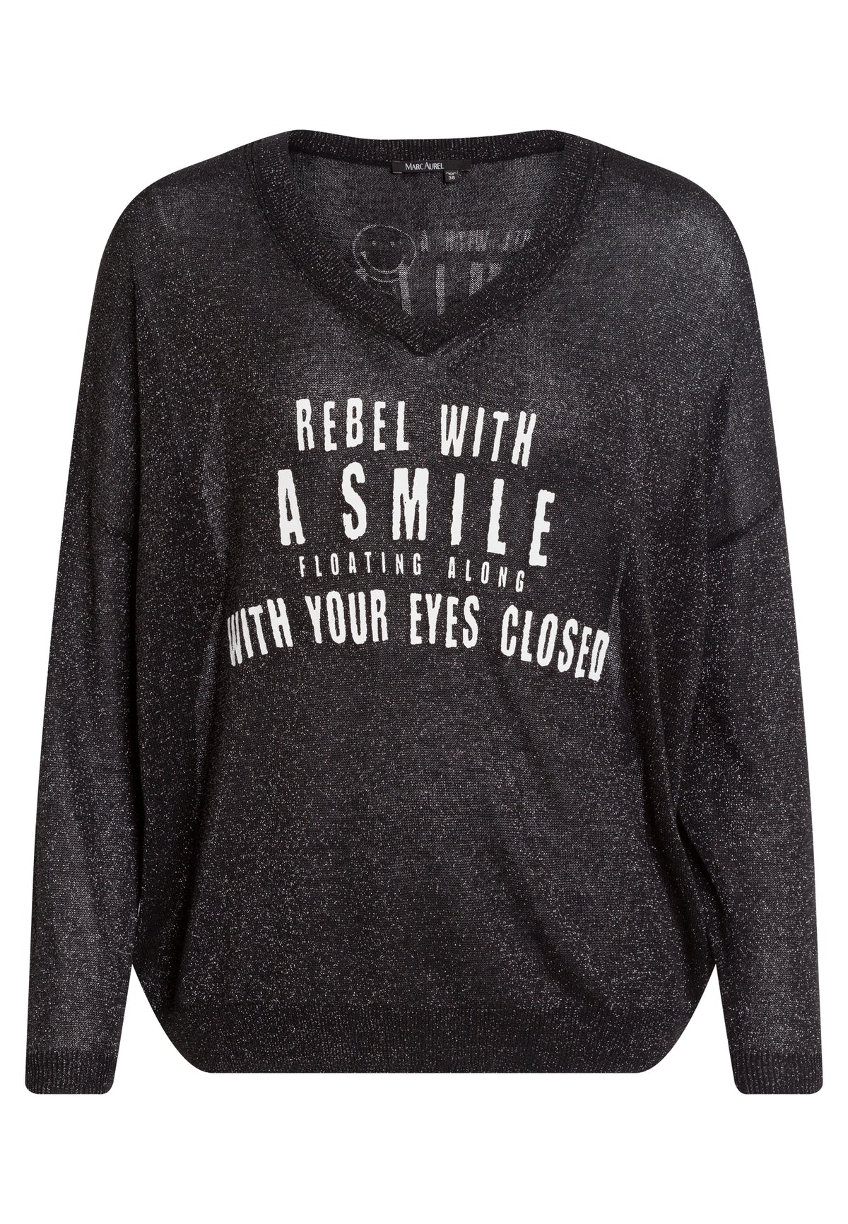 Marc Aurel 8022-8000-82087 Lurex Sweater with Logo Print