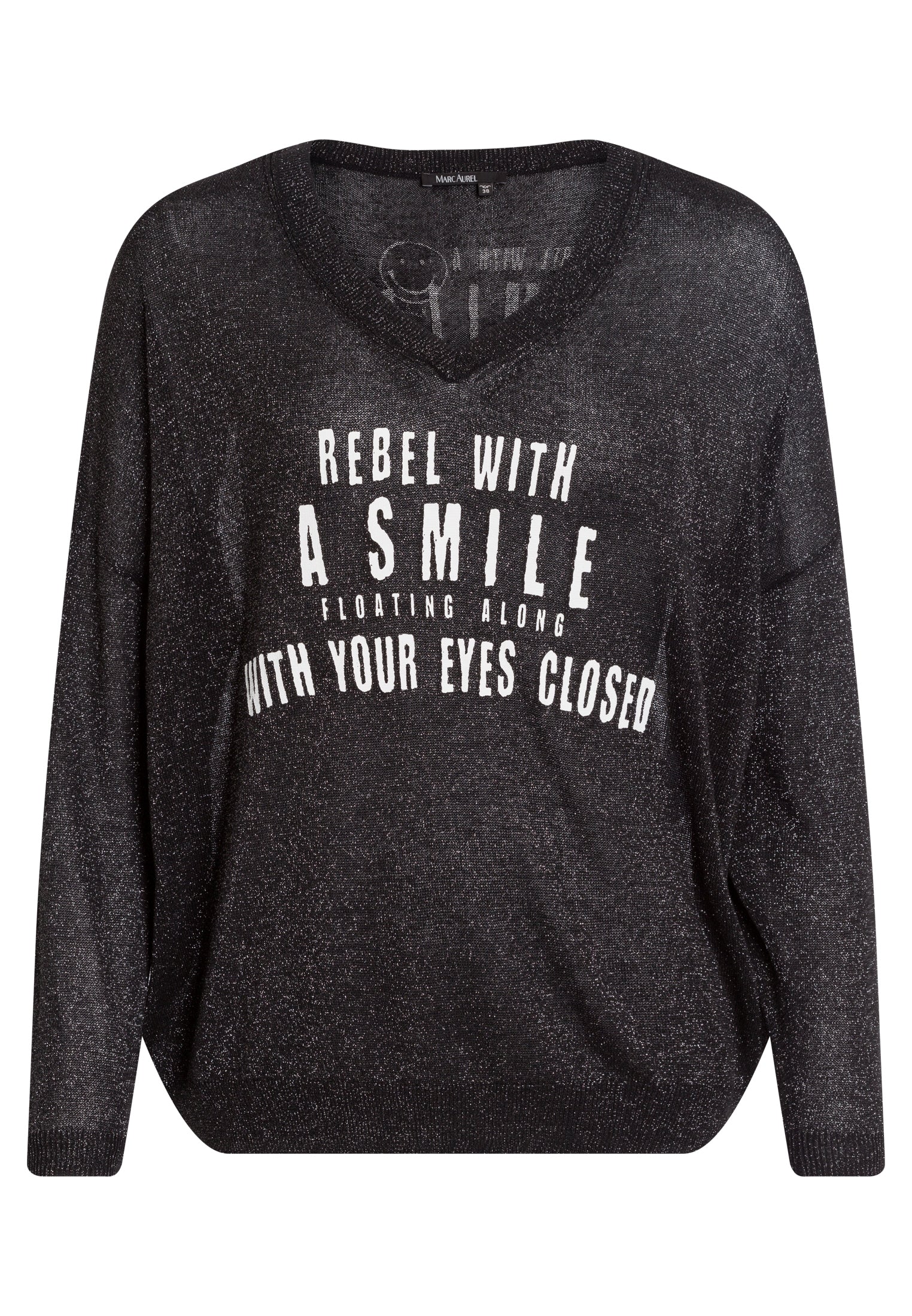 Marc Aurel 8022-8000-82087 Lurex Sweater with Logo Print