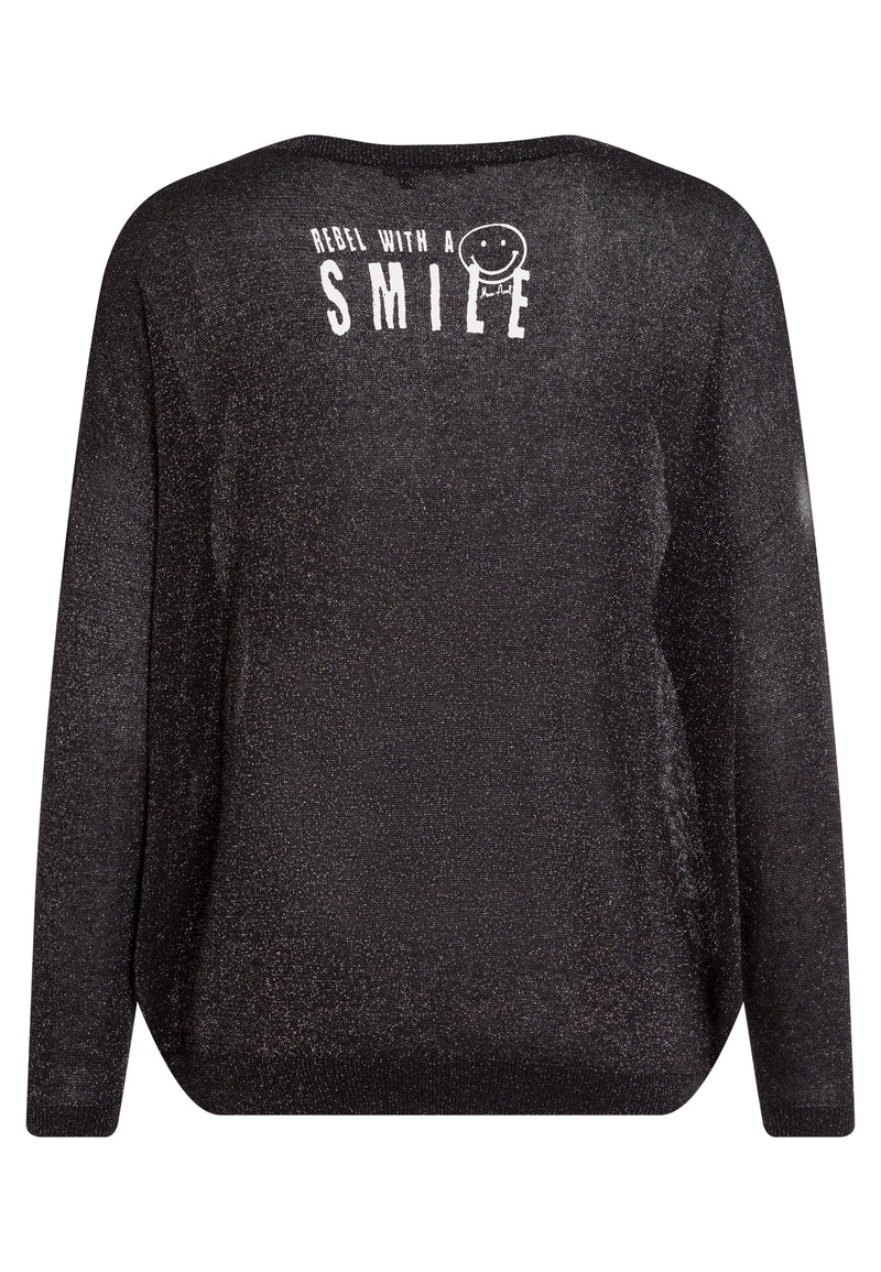 Marc Aurel 8022-8000-82087 Lurex Sweater with Logo Print