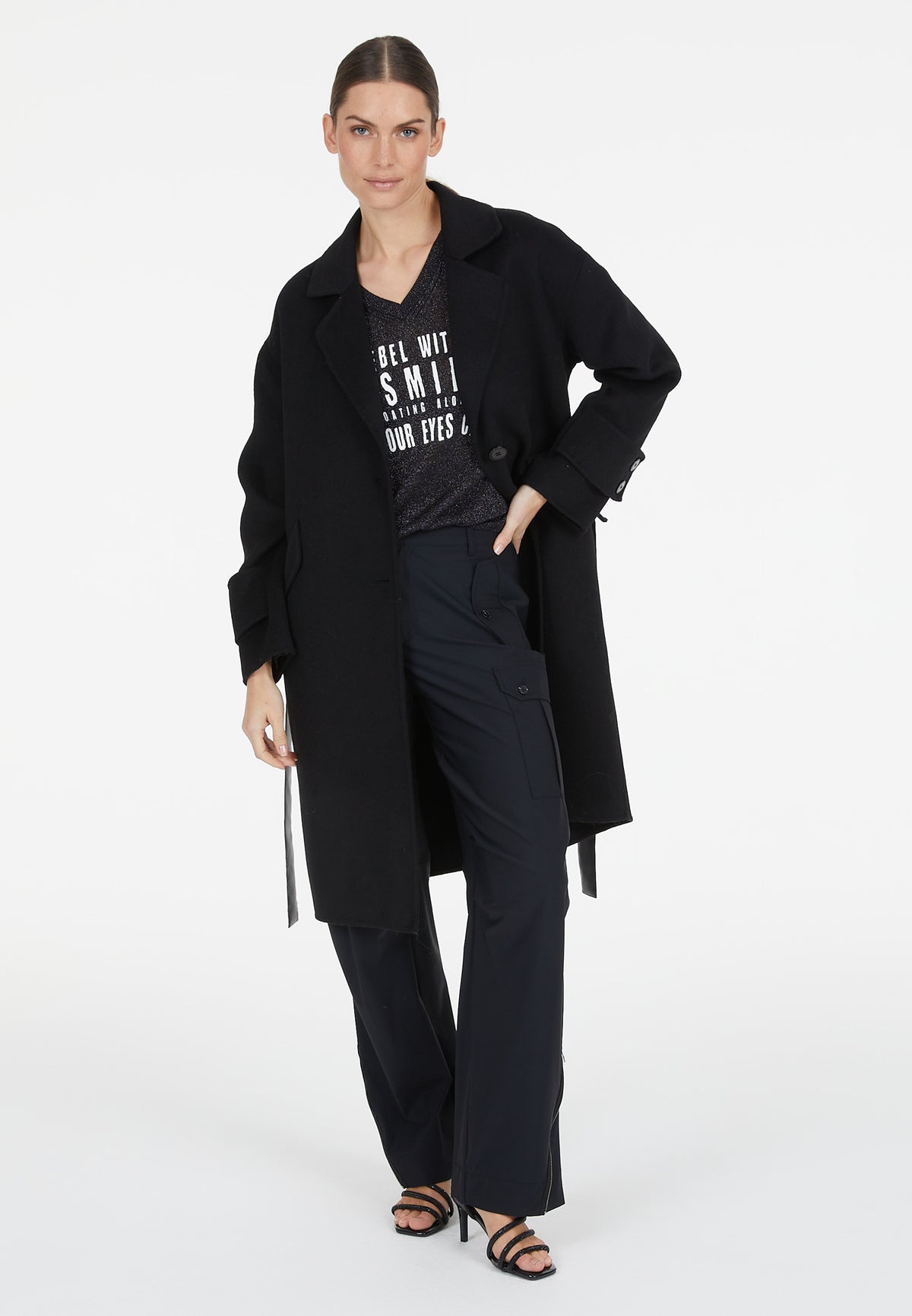 Marc Aurel 8022-8000-82087 Lurex Sweater with Logo Print