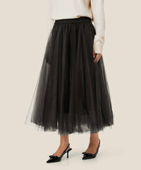1009981 Black Scarlet Mesh Solid Skirt MASAI
