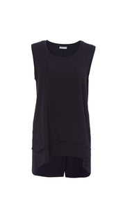 NAYA NAS25115 Cami top with raw hemband and vent in back panel