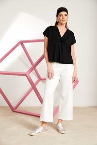 NAYA NAS25120 Square shape v neck top with neck and side bands