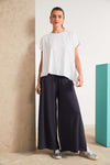 NAYA NAS25216 Wide leg trouser with slit in side seam