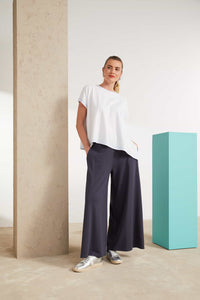 NAYA NAS25216 Wide leg trouser with slit in side seam