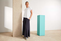 NAYA NAS25216 Wide leg trouser with slit in side seam