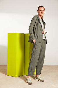 NAYA NAS25136 Mix mat hooded jacket with contrast front with combat pocket detail