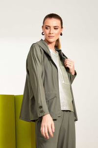 NAYA NAS25136 Mix mat hooded jacket with contrast front with combat pocket detail