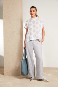 NAYA NAS25307 Wide leg trouser with band at hem