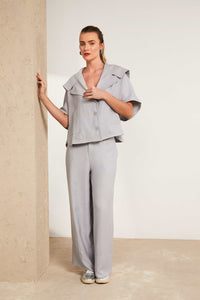 NAYA NAS25307 Wide leg trouser with band at hem