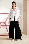 NAYA NAS25216 Wide leg trouser with slit in side seam