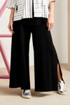 NAYA NAS25216 Wide leg trouser with slit in side seam
