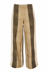 NAYA NAS25270 Wide stripe scratch print crop trouser with slit in side seam