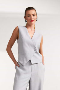 NAYA NAS25272 Weste im asymmetrischen Stil mit Knopfverschluss